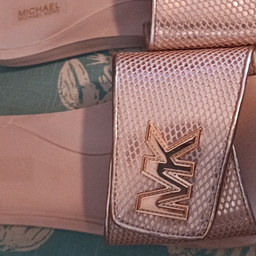 Michael Kors Palmer Slides Net Mesh Gold - image 2